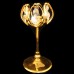 LYCENTA Strass Crystal Gold Plated Short Candlestick 6" tall 