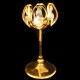 LYCENTA Strass Crystal Gold Plated Short Candlestick 6" tall 