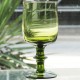 Kosta Boda PROVINCIAL GREEN Goblet 6.6" tall Sweden NEW