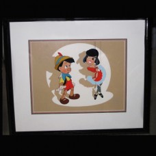 Disney Sericel FRAMED Pinocchio And the Marionette  20.5 X 17.5